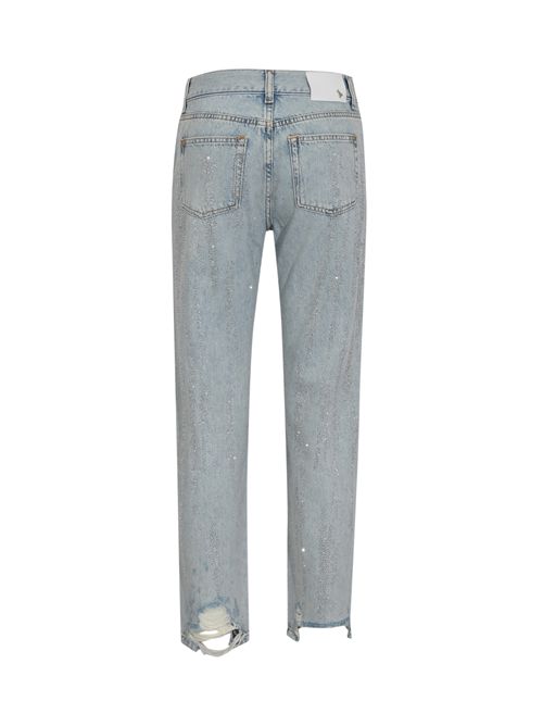 Jeans a sigaretta in denim chiaro con strass Patrizia Pepe | 8P0788 D141CB08